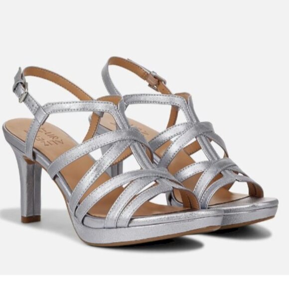 Naturalizer® Baylor Heels Metallic Silvery Blue Women's Size 7.5W New in Box - Picture 6 of 10